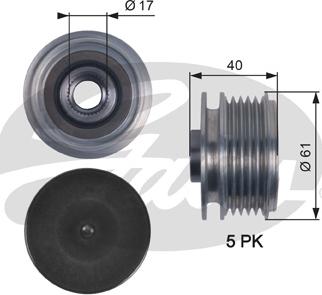 Gates OAP7117 - Fulie, alternator aaoparts.ro