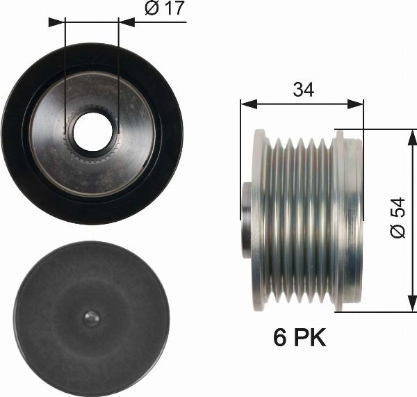 GATES OAP7135 - Fulie, alternator aaoparts.ro