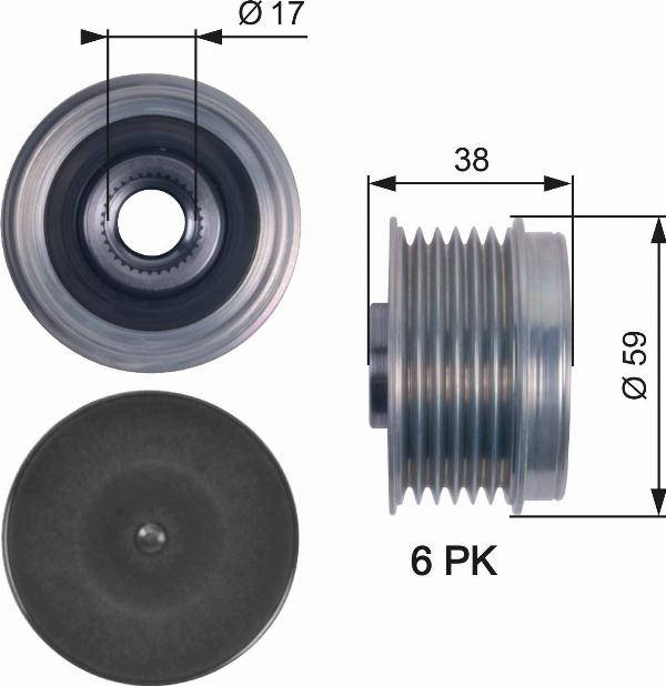 GATES OAP7130 - Fulie, alternator aaoparts.ro