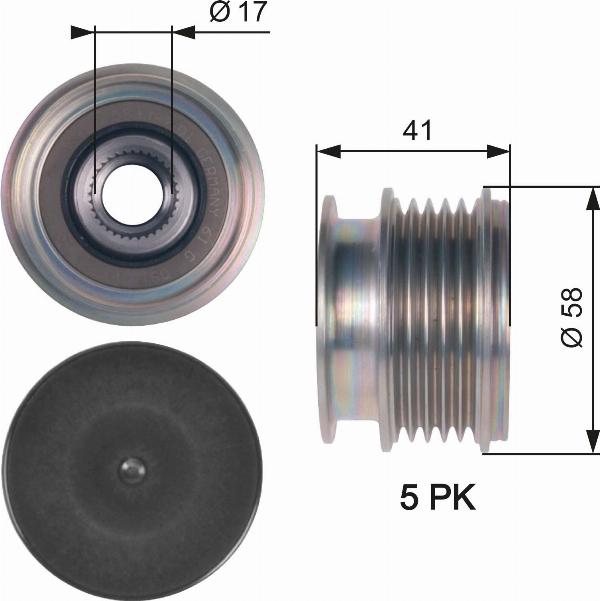 GATES OAP7126 - Fulie, alternator aaoparts.ro