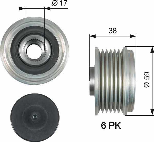 GATES OAP7177 - Fulie, alternator aaoparts.ro