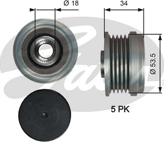 Gates OAP7202 - Fulie, alternator aaoparts.ro