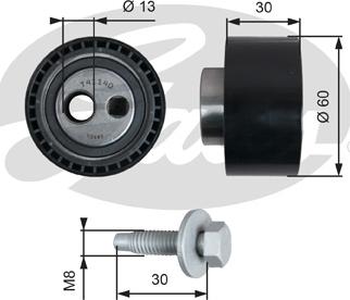 Gates T41140 - Rola intinzator,curea distributie aaoparts.ro