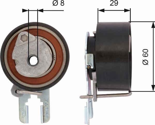 GATES T43158 - Rola intinzator,curea distributie aaoparts.ro