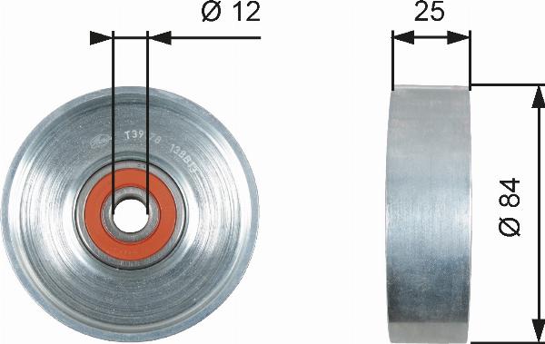 GATES T39178 - Rola ghidare / conducere, curea transmisie aaoparts.ro