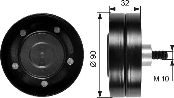 GATES T36187 - Rola ghidare / conducere, curea transmisie aaoparts.ro