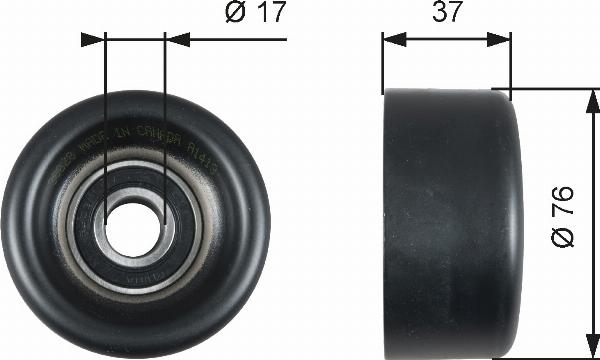 GATES T38028 - Rola ghidare / conducere, curea transmisie aaoparts.ro