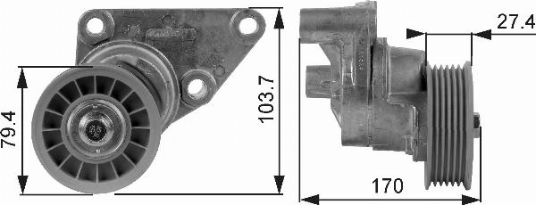 GATES T38158 - Intinzator curea, curea distributie aaoparts.ro