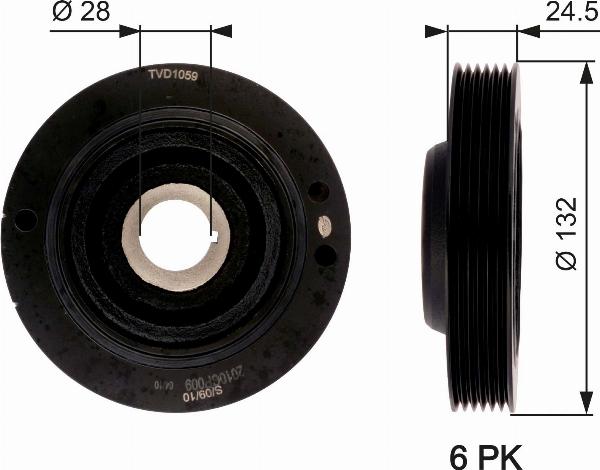 GATES TVD1059 - Fulie curea, arbore cotit aaoparts.ro