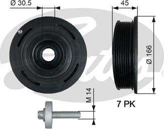 Gates TVD1054A - Fulie curea, arbore cotit aaoparts.ro