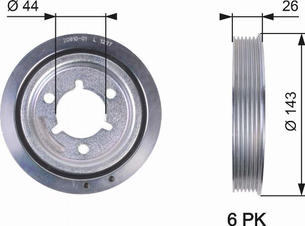 GATES TVD1055 - Fulie curea, arbore cotit aaoparts.ro