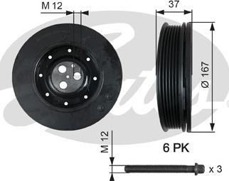 Gates TVD1060A - Fulie curea, arbore cotit aaoparts.ro