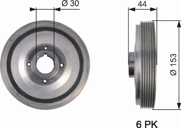 GATES TVD1067 - Fulie curea, arbore cotit aaoparts.ro