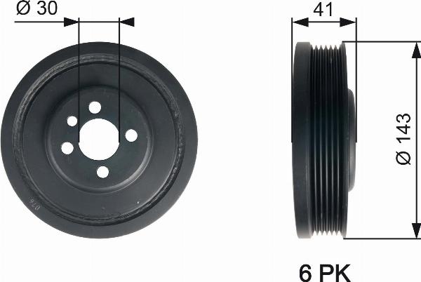 GATES TVD1001 - Fulie curea, arbore cotit aaoparts.ro