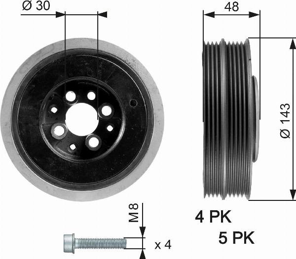 GATES TVD1015A - Fulie curea, arbore cotit aaoparts.ro