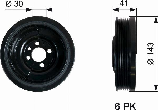 GATES TVD1031 - Fulie curea, arbore cotit aaoparts.ro