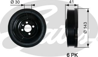 GATES TVD1031 - Fulie curea, arbore cotit aaoparts.ro
