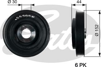 Gates TVD1105 - Fulie curea, arbore cotit aaoparts.ro