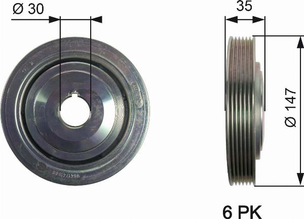 GATES TVD1101 - Fulie curea, arbore cotit aaoparts.ro