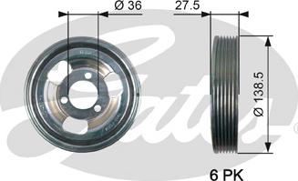 GATES TVD1117 - Fulie curea, arbore cotit aaoparts.ro