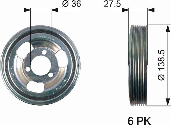 GATES TVD1117 - Fulie curea, arbore cotit aaoparts.ro