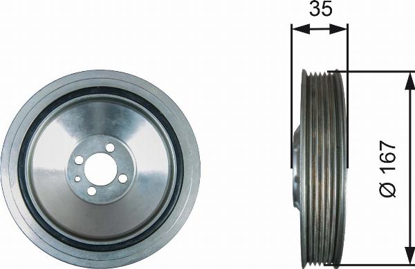 GATES TVD1135 - Fulie curea, arbore cotit aaoparts.ro