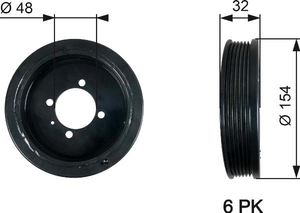 GATES TVD1130 - Fulie curea, arbore cotit aaoparts.ro