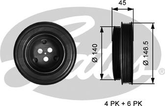 Gates TVD1138 - Fulie curea, arbore cotit aaoparts.ro