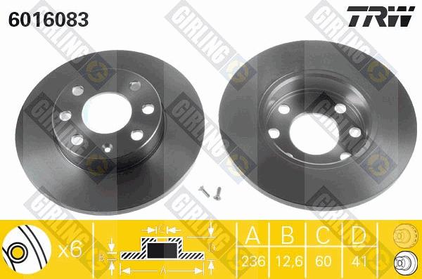 Girling 6410089 - Set frana, frana disc aaoparts.ro
