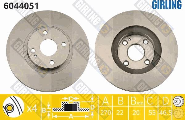 Girling 6044051 - Disc frana aaoparts.ro