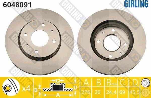 Girling 6048091 - Disc frana aaoparts.ro