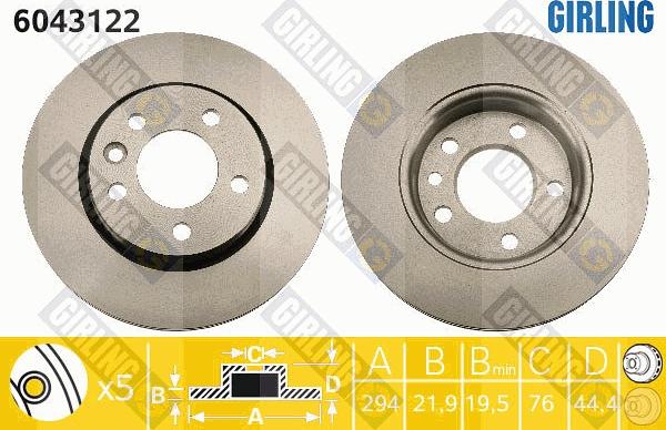 Girling 6043122 - Disc frana aaoparts.ro