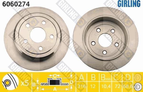 Girling 6060274 - Disc frana aaoparts.ro