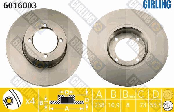 Girling 6016003 - Disc frana aaoparts.ro