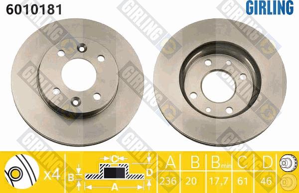 Girling 6010181 - Disc frana aaoparts.ro