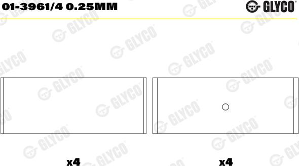 Glyco 01-3961/4 0.25MM - Cuzineti biela aaoparts.ro