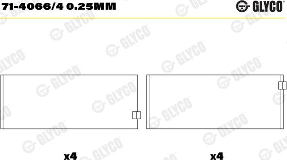 Glyco 71-4066/4 0.25mm - Cuzineti biela aaoparts.ro