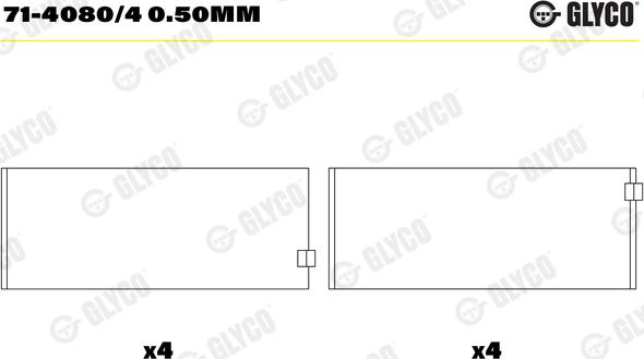 Glyco 71-4080/4 0.50mm - Cuzineti biela aaoparts.ro