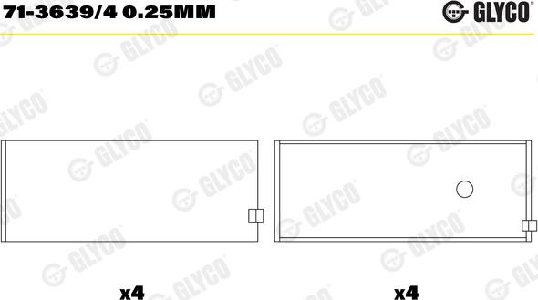 Glyco 71-3639/4 0.25mm - Cuzineti biela aaoparts.ro