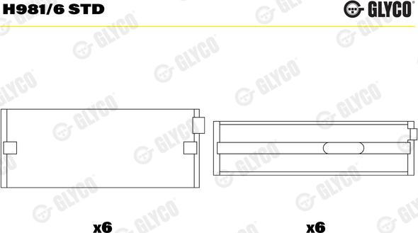 Glyco H981/6 STD - Cuzineti, arbore cotit aaoparts.ro