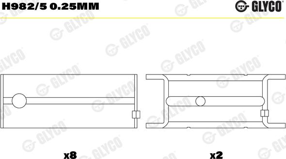 Glyco H982/5 0.25mm - Cuzineti, arbore cotit aaoparts.ro