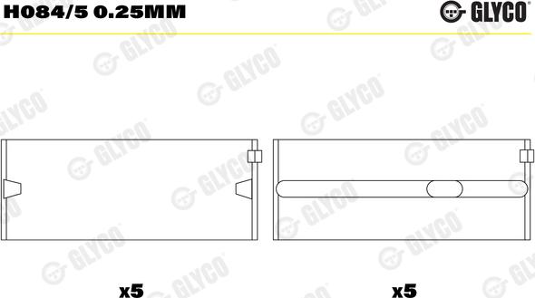 Glyco H084/5 0.25mm - Cuzineti, arbore cotit aaoparts.ro