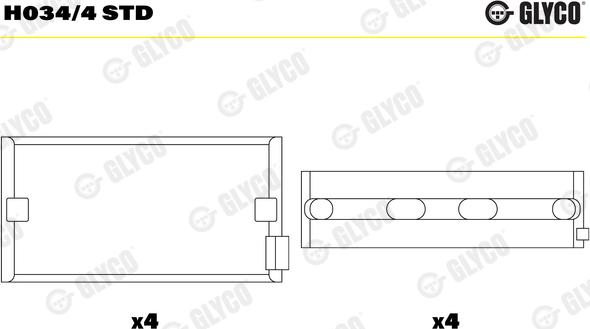 Glyco H034/4 STD - Cuzineti, arbore cotit aaoparts.ro