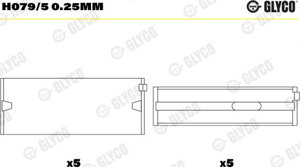 Glyco H079/5 0.25mm - Cuzineti, arbore cotit aaoparts.ro