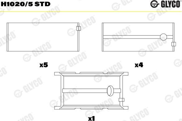 Glyco H1020/5 STD - Cuzineti, arbore cotit aaoparts.ro