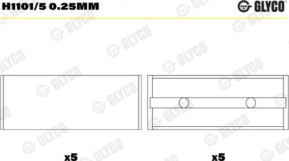 Glyco H1101/5 0.25mm - Cuzineti, arbore cotit aaoparts.ro