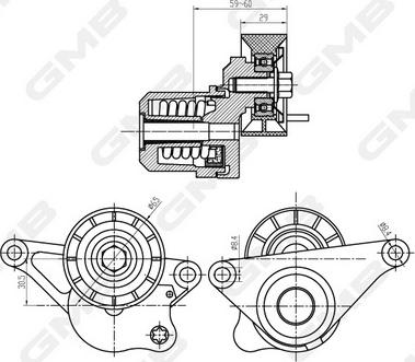 GMB GAT32690 - Intinzator curea, curea distributie aaoparts.ro