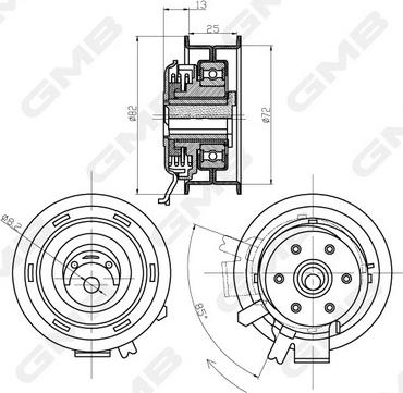 GMB GTB0150 - Rola intinzator,curea distributie aaoparts.ro