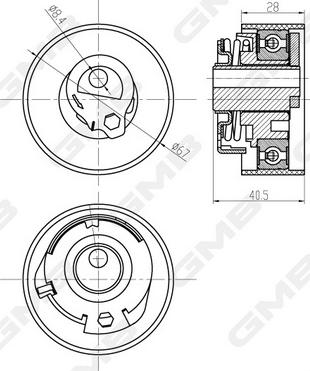 GMB GTB1280 - Rola intinzator,curea distributie aaoparts.ro