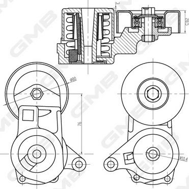 GMB GAT32200 - Intinzator curea, curea distributie aaoparts.ro
